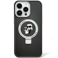 Karl Lagerfeld KLHMP15SHMRSKCK iPhone 15 6.1" black/black hardcase Ring Stand Karl&amp;amp;Choupette MagSafe