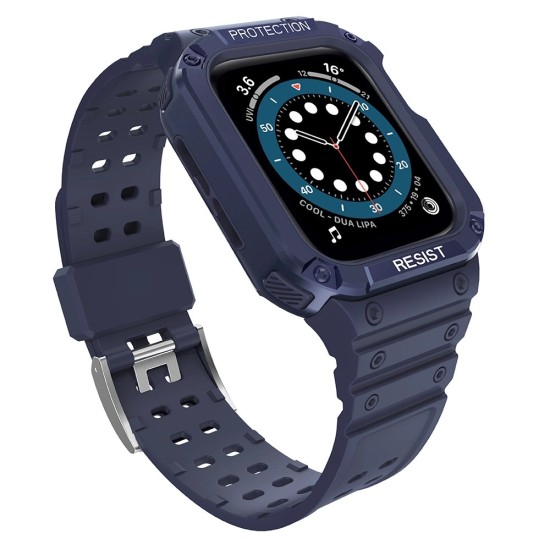 Protect Strap Band for Apple Watch 38/40/41mm Armored Case Strap - Blue Protect Strap Band for Apple Watch 38/40/41mm Armored Case Strap - Blue