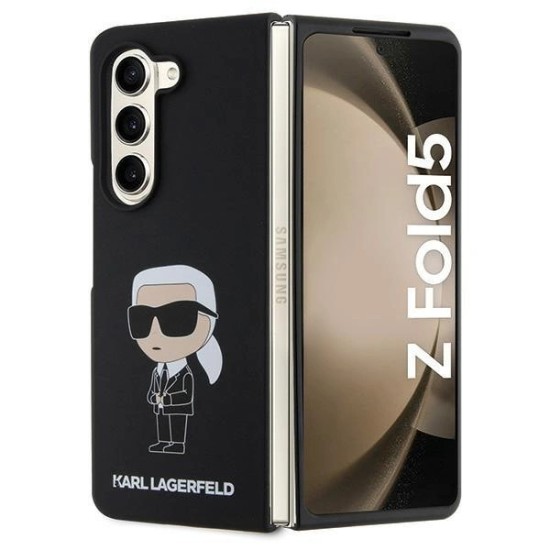 Karl Lagerfeld KLHCZFD5SNIKBCK Z Fold5 hardcase black/black Silicone Ikonik Karl Lagerfeld KLHCZFD5SNIKBCK Z Fold5 hardcase black/black Silicone Ikonik