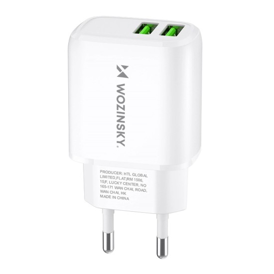 Wozinsky CUWCW 2.4A 2 x USB-A Wall Charger - White Wozinsky CUWCW 2.4A 2 x USB-A Wall Charger - White
