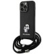 Karl Lagerfeld Crossbody Saffiano Metal Pin Karl &amp;amp; Choupette Case for iPhone 15 Pro Max - Black