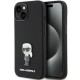 Karl Lagerfeld Silicone Ikonik Metal Pin case for iPhone 15 - black Karl Lagerfeld Silicone Ikonik Metal Pin case for iPhone 15 - black