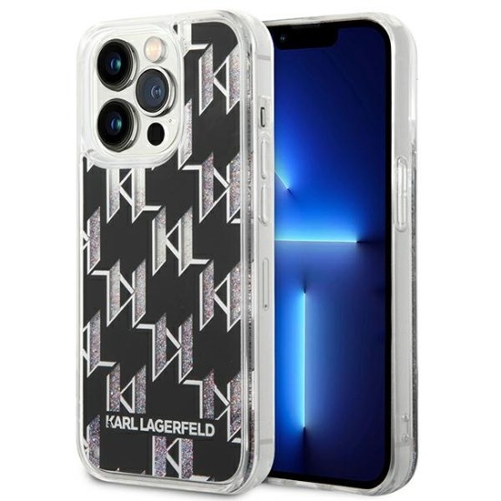 Karl Lagerfeld KLHCP14XLMNMK iPhone 14 Pro Max 6.7 "hardcase black / black Liquid Glitter Monogram Karl Lagerfeld KLHCP14XLMNMK iPhone 14 Pro Max 6.7 "hardcase black / black Liquid Glitter Monogram