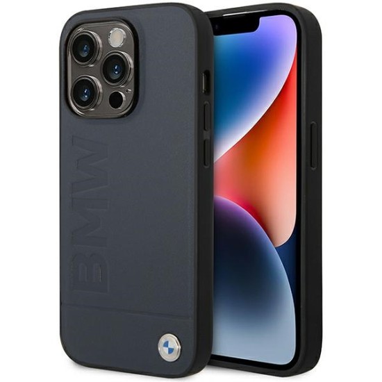 Case BMW BMHMP14XSLLNA iPhone 14 Pro Max 6.7" navy/navy hardcase Leather Hot Stamp MagSafe Case BMW BMHMP14XSLLNA iPhone 14 Pro Max 6.7" navy/navy hardcase Leather Hot Stamp MagSafe