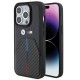 BMW Stamped Tricolor Stripe iPhone 15 Pro Case - Black BMW Stamped Tricolor Stripe iPhone 15 Pro Case - Black