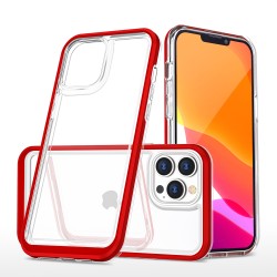 Clear 3in1 Case for iPhone 13 Pro Max Frame Cover Gel Red Clear 3in1 Case for iPhone 13 Pro Max Frame Cover Gel Red