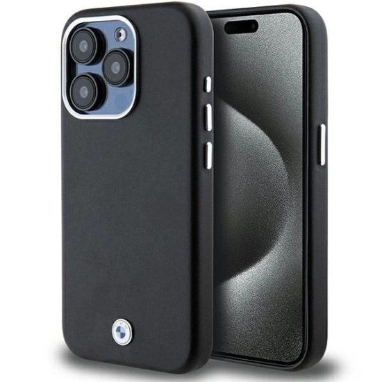 BMW Signature Wrapped Metal MagSafe case for iPhone 15 Pro - black BMW Signature Wrapped Metal MagSafe case for iPhone 15 Pro - black