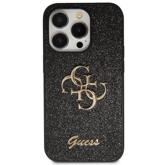 Guess GUHCN61HG4SGK case for iPhone 11 / Xr - black Glitter Script Big 4G Guess GUHCN61HG4SGK case for iPhone 11 / Xr - black Glitter Script Big 4G