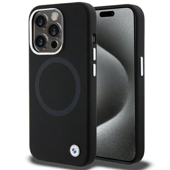 BMW Signature Liquid Silicone MagSafe case for iPhone 15 Pro - black BMW Signature Liquid Silicone MagSafe case for iPhone 15 Pro - black