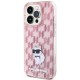 Karl Lagerfeld Monogram Choupette iPhone 15 Pro Case - Pink