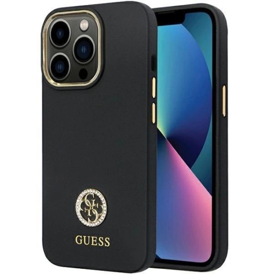 Guess GUHCP13LM4DGPK case for iPhone 13 Pro / 13 - black Silicone Logo Strass 4G Guess GUHCP13LM4DGPK case for iPhone 13 Pro / 13 - black Silicone Logo Strass 4G