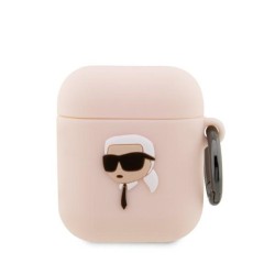 Karl Lagerfeld KLA2RUNIKP AirPods 1/2 cover pink/pink Silicone Karl Head 3D Karl Lagerfeld KLA2RUNIKP AirPods 1/2 cover pink/pink Silicone Karl Head 3D