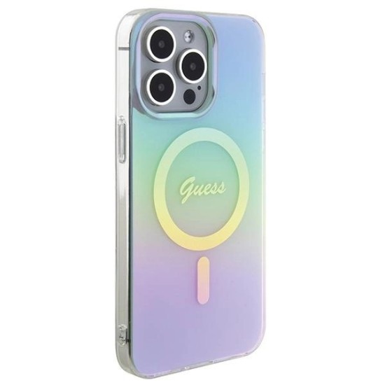 Guess IML Iridescent MagSafe case for iPhone 15 Pro - turquoise Guess IML Iridescent MagSafe case for iPhone 15 Pro - turquoise