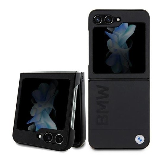 BMW Leather Hot Stamp case for Samsung Galaxy Z Flip 5 - black BMW Leather Hot Stamp case for Samsung Galaxy Z Flip 5 - black