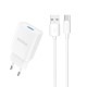 Dudao A4EU USB-A 2.1A wall charger - white + USB-A - USB-C cable Dudao A4EU USB-A 2.1A wall charger - white + USB-A - USB-C cable