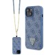 Guess GUHCP15SP4TDSCPB iPhone 15 6.1" blue/blue hardcase Crossbody 4G Metal Logo Guess GUHCP15SP4TDSCPB iPhone 15 6.1" blue/blue hardcase Crossbody 4G Metal Logo