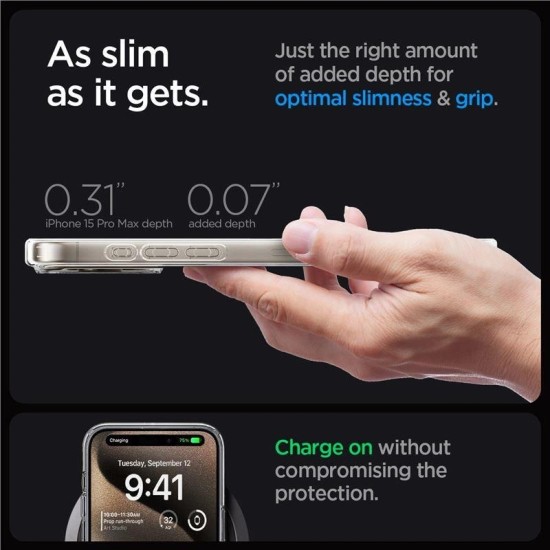 Spigen Ultra Hybrid Mag Case with MagSafe for iPhone 15 Pro Max - Natural Titanium (Zero One Pattern) Spigen Ultra Hybrid Mag Case with MagSafe for iPhone 15 Pro Max - Natural Titanium (Zero One Pattern)