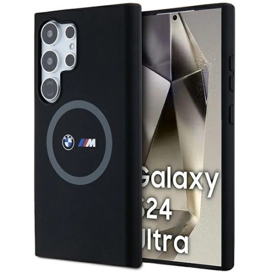 BMW M Silicone Printed Ring MagSafe case for Samsung Galaxy S24 Ultra - black BMW M Silicone Printed Ring MagSafe case for Samsung Galaxy S24 Ultra - black