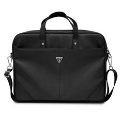 Guess Saffiano Triangle Logo bag for a 16'' laptop - black Guess Saffiano Triangle Logo bag for a 16'' laptop - black