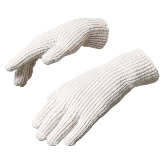 Braided telephone gloves with cutouts for fingers - beige Braided telephone gloves with cutouts for fingers - beige