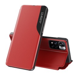 Eco Leather View Case Elegant Flip Cover with Stand Function Poco M4 Pro 5G Red Eco Leather View Case Elegant Flip Cover with Stand Function Poco M4 Pro 5G Red