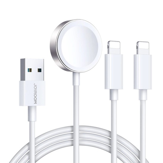 Joyroom S-IW007 3-in-1 cable USB-A magnetic charger - Lightning 1.2m - white Joyroom S-IW007 3-in-1 cable USB-A magnetic charger - Lightning 1.2m - white