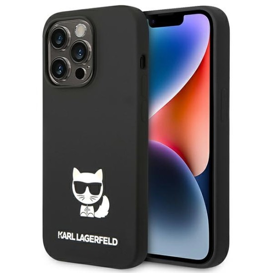 Karl Lagerfeld KLHCP14XSLCTBK iPhone 14 Pro Max 6.7 "hardcase black / black Silicone Choupette Body Karl Lagerfeld KLHCP14XSLCTBK iPhone 14 Pro Max 6.7 "hardcase black / black Silicone Choupette Body