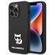 Karl Lagerfeld KLHCP14XSLCTBK iPhone 14 Pro Max 6.7 "hardcase black / black Silicone Choupette Body Karl Lagerfeld KLHCP14XSLCTBK iPhone 14 Pro Max 6.7 "hardcase black / black Silicone Choupette Body