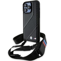 BMW M Edition Carbon Stripe &amp;amp; Strap case for iPhone 15 Pro - black