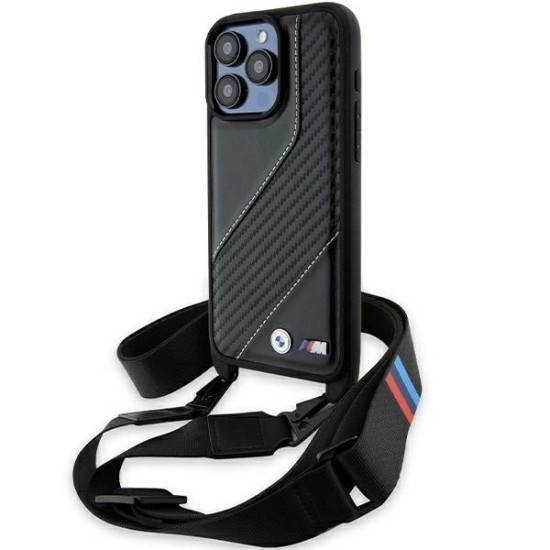 BMW M Edition Carbon Stripe & Strap case for iPhone 15 Pro Max - black BMW M Edition Carbon Stripe & Strap case for iPhone 15 Pro Max - black