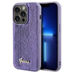 Guess Sequin Script Metal case for iPhone 14 Pro - purple