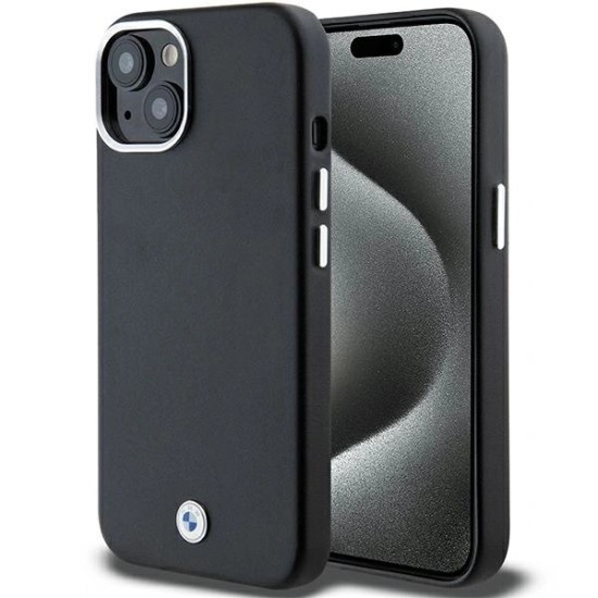 BMW Signature Wrapped Metal MagSafe case for iPhone 15 Plus / 14 Plus - black BMW Signature Wrapped Metal MagSafe case for iPhone 15 Plus / 14 Plus - black
