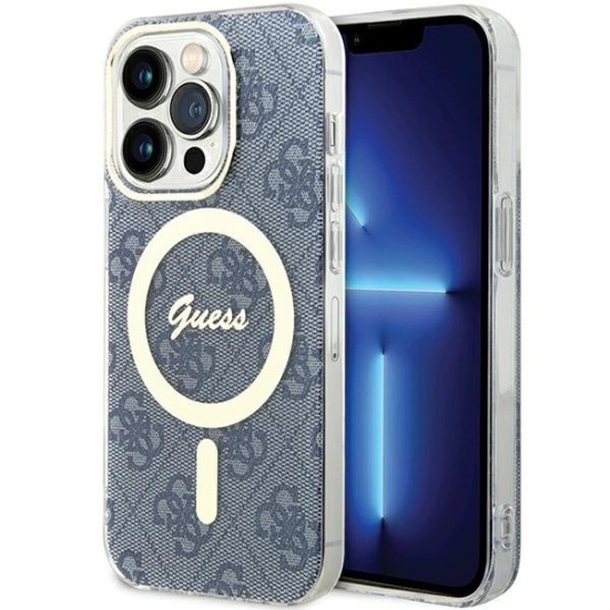 Guess IML 4G MagSafe case for iPhone 15 Pro Max - blue Guess IML 4G MagSafe case for iPhone 15 Pro Max - blue
