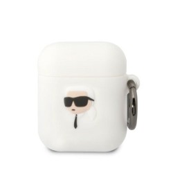 Karl Lagerfeld KLA2RUNIKH AirPods 1/2 cover white/white Silicone Karl Head 3D Karl Lagerfeld KLA2RUNIKH AirPods 1/2 cover white/white Silicone Karl Head 3D