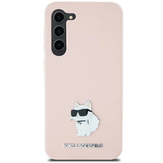 Karl Lagerfeld Silicone Choupette Metal Pin case for Samsung Galaxy S23 Ultra - pink Karl Lagerfeld Silicone Choupette Metal Pin case for Samsung Galaxy S23 Ultra - pink