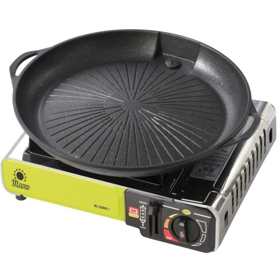Grill grate and grill pan for a gas camping stove and grill Grill grate and grill pan for a gas camping stove and grill