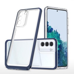 Clear 3in1 case for Samsung Galaxy S23 silicone cover with frame blue Clear 3in1 case for Samsung Galaxy S23 silicone cover with frame blue