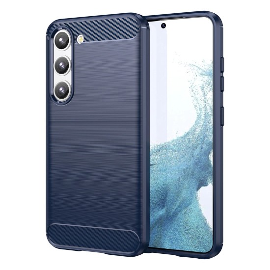 Carbon Case for Samsung Galaxy S23+ flexible silicone carbon cover blue Carbon Case for Samsung Galaxy S23+ flexible silicone carbon cover blue