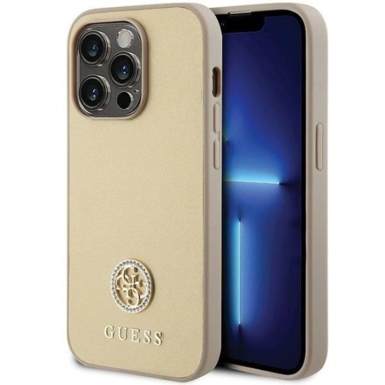 Guess GUHCP15XPS4DGPD iPhone 15 Pro Max 6.7" gold/gold hardcase Strass Metal Logo Guess GUHCP15XPS4DGPD iPhone 15 Pro Max 6.7" gold/gold hardcase Strass Metal Logo