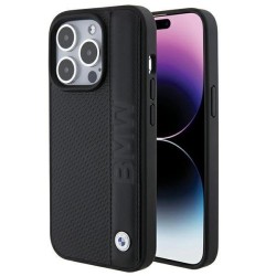 BMW Leather Textured &amp; Stripe case for iPhone 15 Pro - black