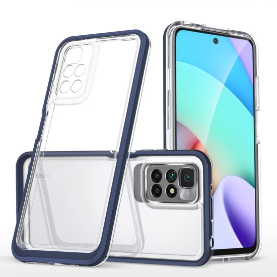 Clear 3in1 Case for Xiaomi Redmi 10 Frame Gel Cover Blue Clear 3in1 Case for Xiaomi Redmi 10 Frame Gel Cover Blue