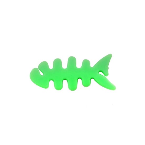 Fish-shaped headphone cable wrap - green Fish-shaped headphone cable wrap - green