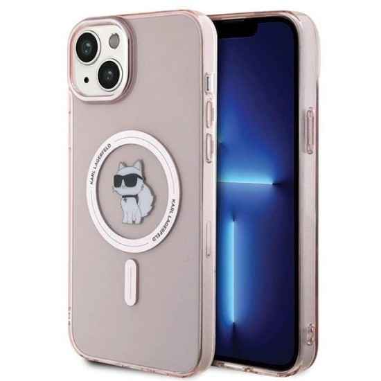 Karl Lagerfeld IML Choupette MagSafe case for iPhone 15 Plus - pink Karl Lagerfeld IML Choupette MagSafe case for iPhone 15 Plus - pink