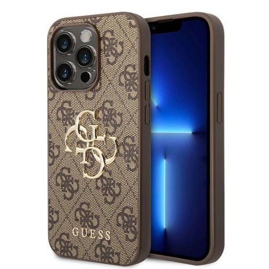 Guess GUHCP15X4GMGBR iPhone 15 Pro Max 6.7" brown/brown hardcase 4G Big Metal Logo Guess GUHCP15X4GMGBR iPhone 15 Pro Max 6.7" brown/brown hardcase 4G Big Metal Logo