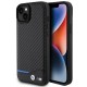 BMW Leather Carbon case for iPhone 15 Plus - black BMW Leather Carbon case for iPhone 15 Plus - black