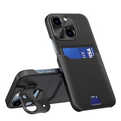 Leather Stand Case case for iPhone 14 cover card wallet with stand black Leather Stand Case case for iPhone 14 cover card wallet with stand black