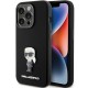 Karl Lagerfeld Silicone Ikonik Metal Pin case for iPhone 15 Pro - black Karl Lagerfeld Silicone Ikonik Metal Pin case for iPhone 15 Pro - black