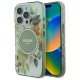 Guess IML Flower &amp;amp; Tonal Circle MagSafe case for iPhone 16 Pro - green