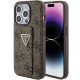 Guess Grip Stand 4G Triangle Strass case for iPhone 15 Pro - brown