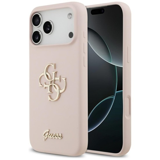 Guess Silicone Big 4G Script Case for iPhone 17 Pro Max - Pink Guess Silicone Big 4G Script Case for iPhone 17 Pro Max - Pink